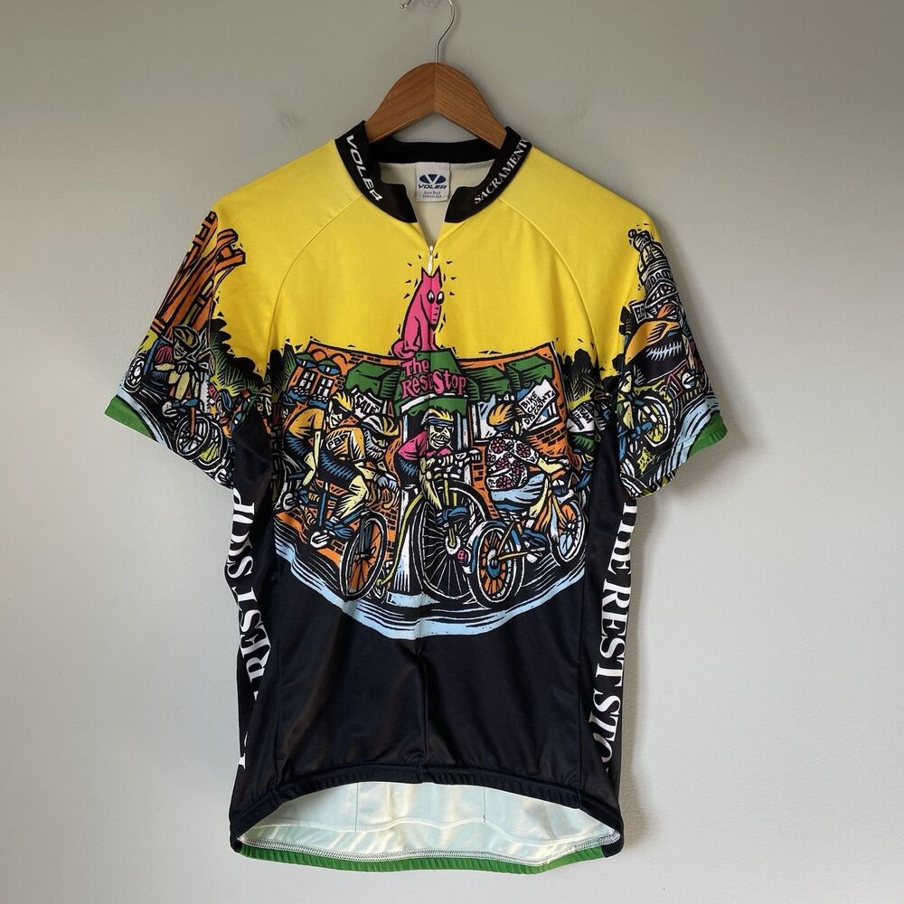 Voler Cycling Jersey Shirt The Rest Stop California Made in USA Unisex Size Med